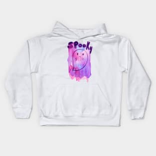 Spooky Purple Watercolor Ghost Kids Hoodie